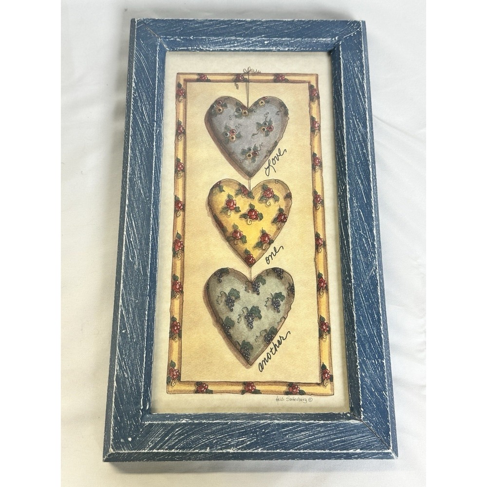 HEARTS LOVE ONE ANOTHER ART WALL PRINT BY HEIDI SATTERBERG 6.50" X 12"